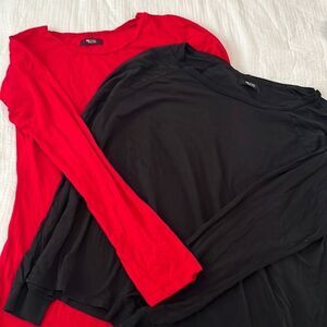 Nwot - 2 pack Bundle of Long Sleeve Michael Lauren Scoop Neck Tees